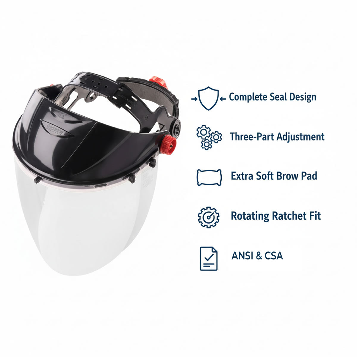 Gateway Safety Venom Visor Face Shield Combo, 699, Black, Clear Visor