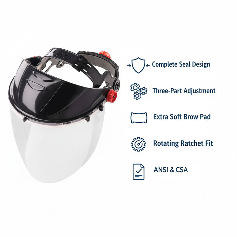 Gateway Safety Venom Visor Face Shield Combo, 699, Black, Clear Visor