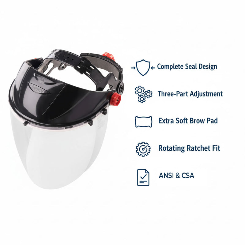 Gateway Safety Venom Visor Face Shield Combo, 699, Black, Clear Visor