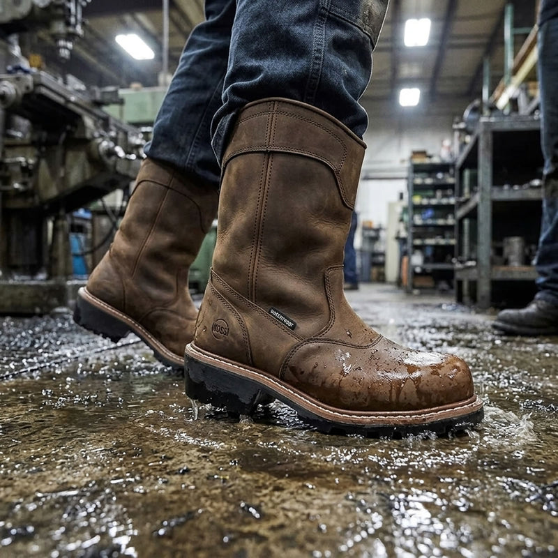 Hoss Men's Pull-On Loggers Waterproof EH Composite Toe Boots, 90211, Brown, 90211, view 8 of 8