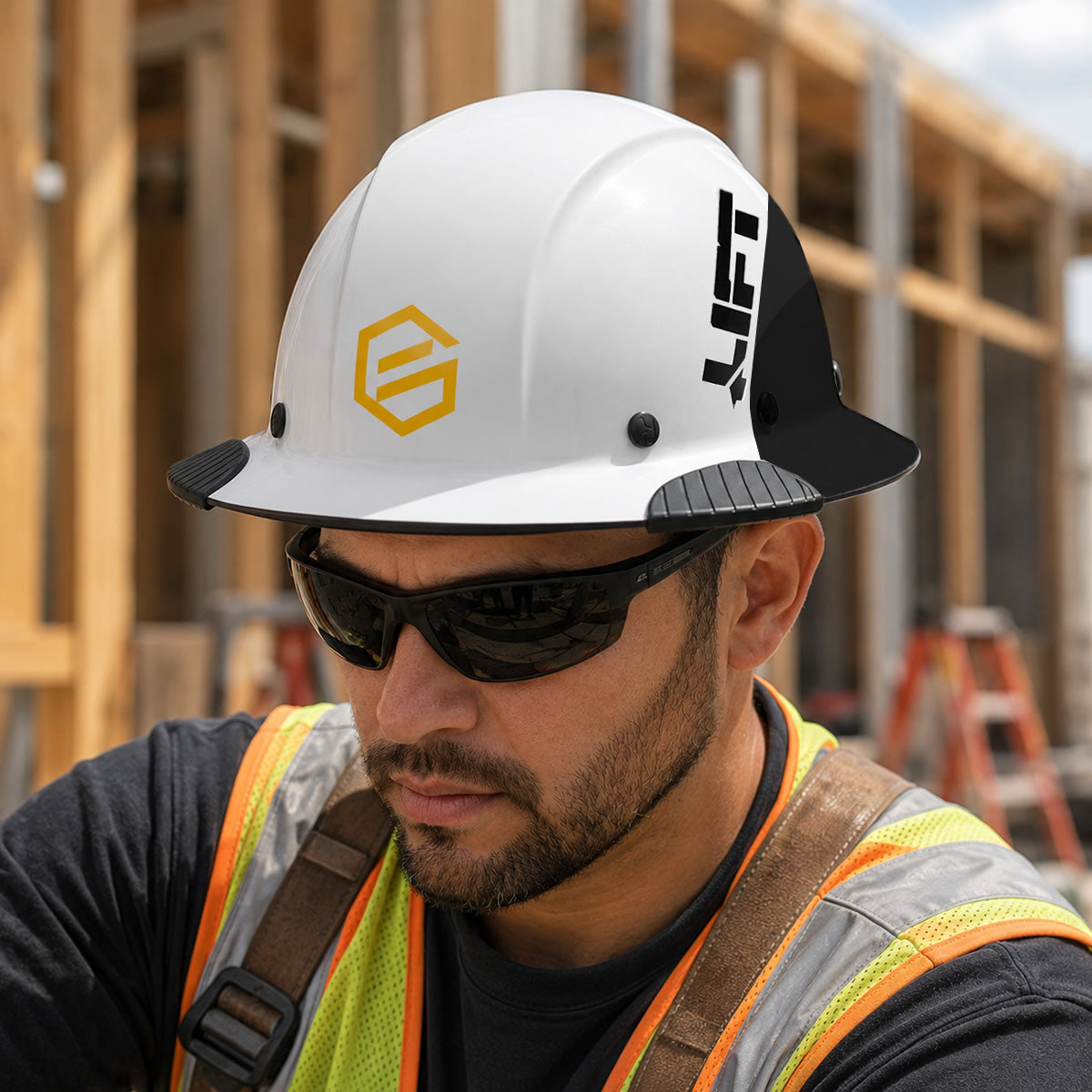Custom LIFT DAX Full Brim Carbon Hard Hat