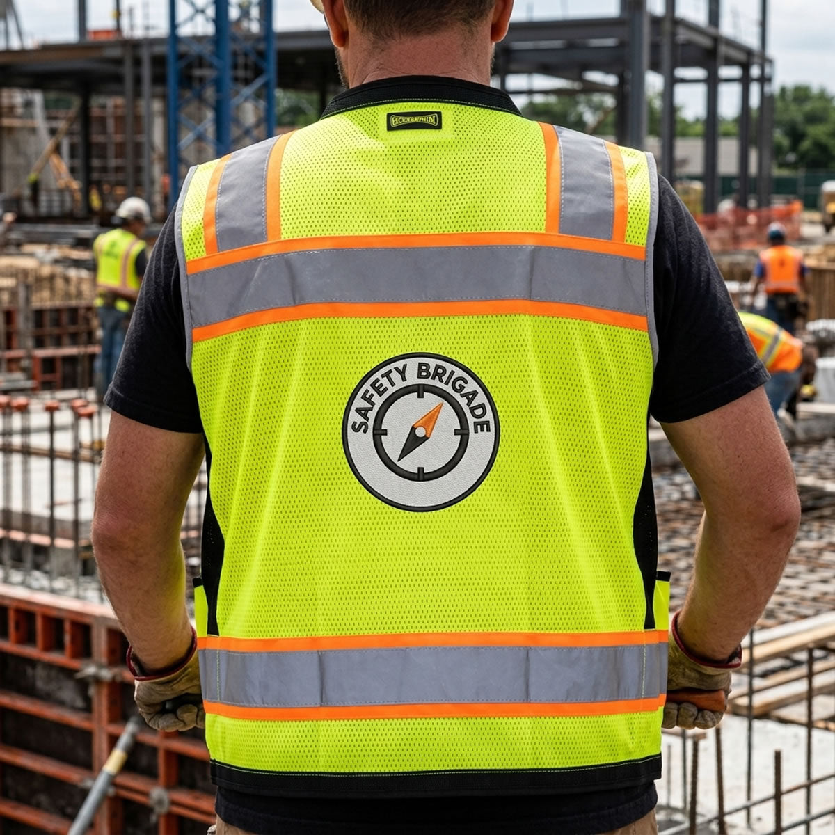 Custom OccuNomix Type R Class 2 Hi-Vis Two-Tone Surveyor Mesh Back Safety Vest, LUX-HDS2T