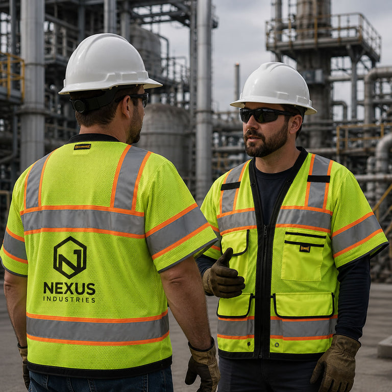 Custom OccuNomix Type R Class 3 Hi-Vis Two-Tone Surveyor Mesh Back Safety Vest, LUX-HDS2T3