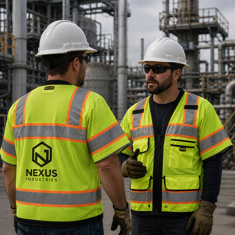 Custom OccuNomix Type R Class 3 Hi-Vis Two-Tone Surveyor Mesh Back Safety Vest, LUX-HDS2T3
