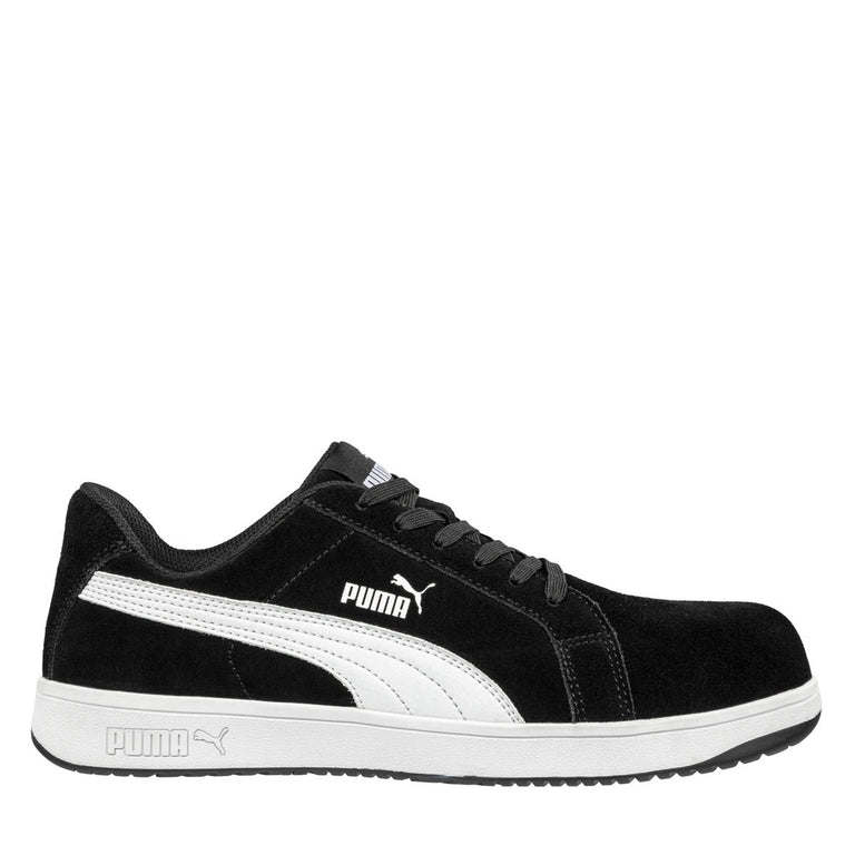 Puma Safety Men's Icon Suede Low EH Composite Toe Shoes, 640115, Black/White