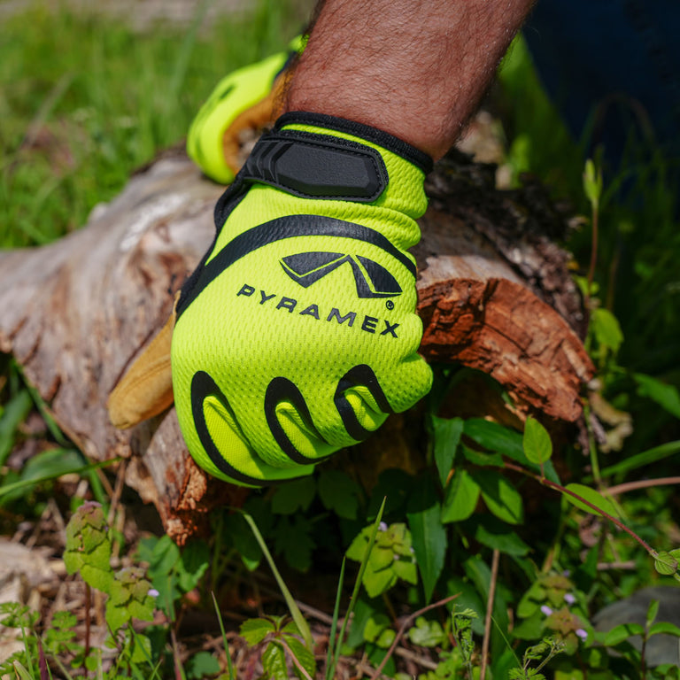 Pyramex GL104HT A1 Cut Resistant Work Gloves, Hi-Vis Green/Black