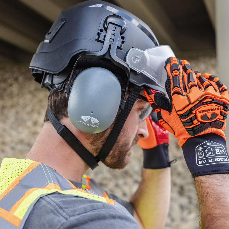 Pyramex GL807CHT Hi-Vis Synthetic Leather A5 Cut Level 2 Impact Gloves, Hi-Vis Orange