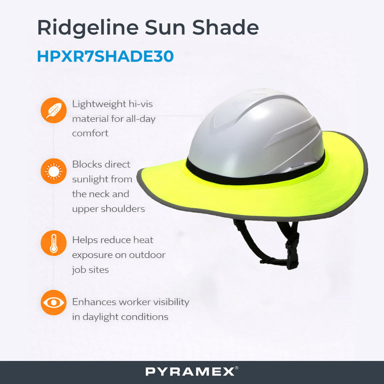 Pyramex Ridgeline Sun Shade, Hi-Vis Lime