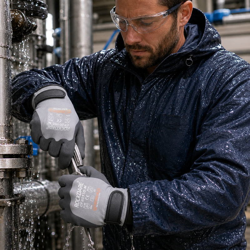 TASK CelsiHeit 13G Insulated Fleece Lined Latex Coated Gloves, Gray - CF20155, view 3 of 3