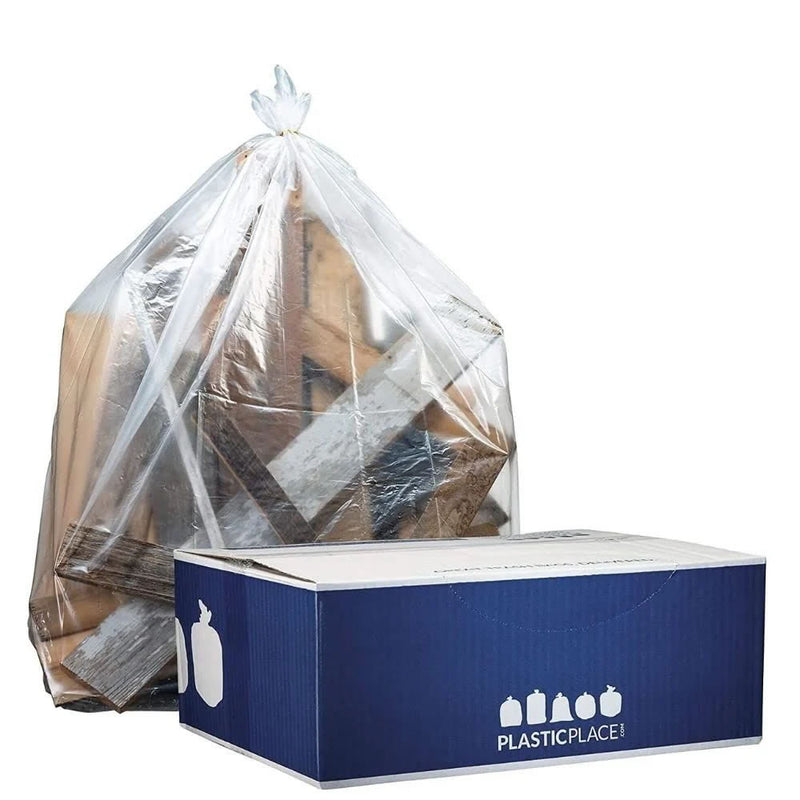 20-30 Gallon Trash Bags - Clear, 100 Bags (4 Rolls of 25) - 1.5 Mil