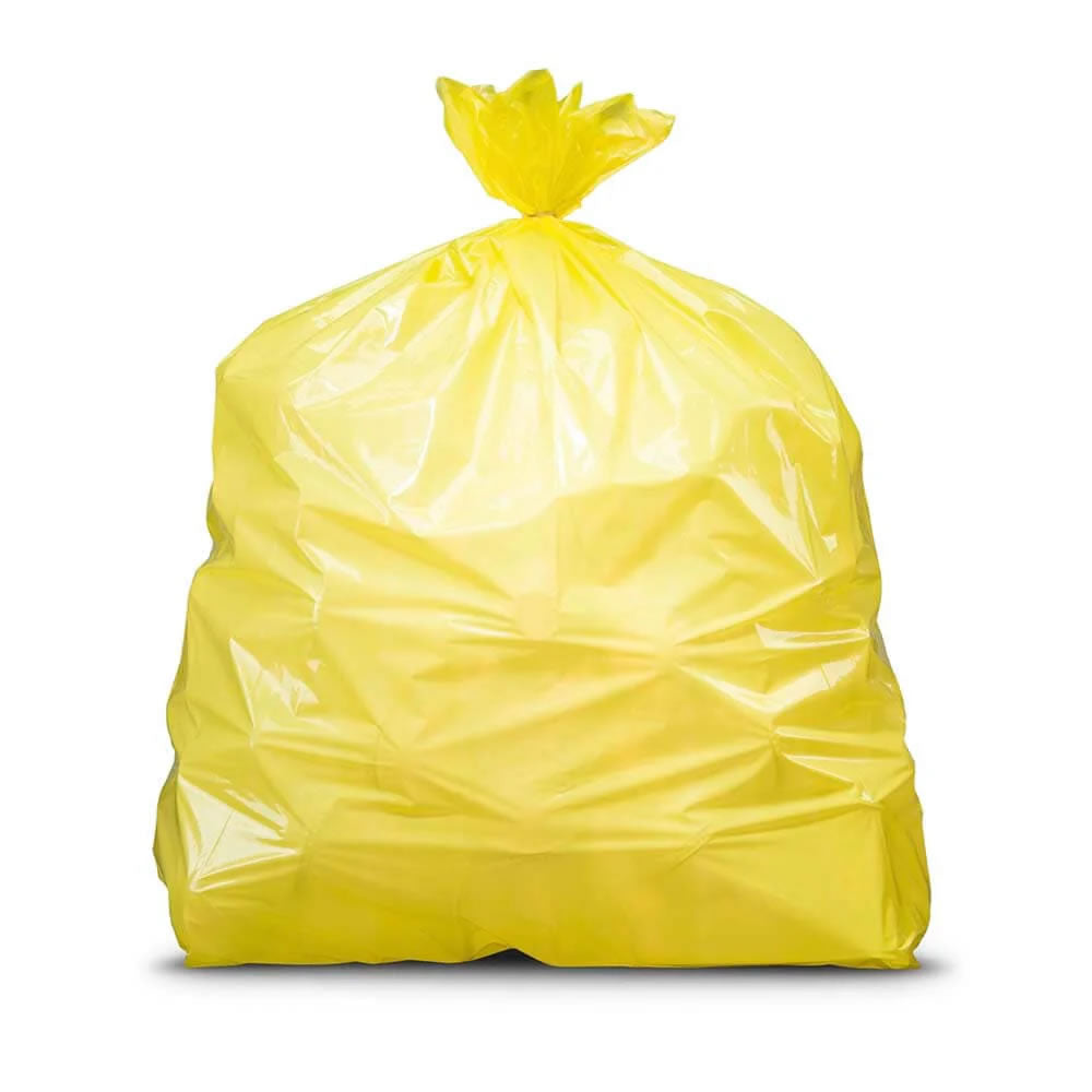 32-33 Gallon Trash Bags - Yellow, 100 Bags - 1.5 Mil