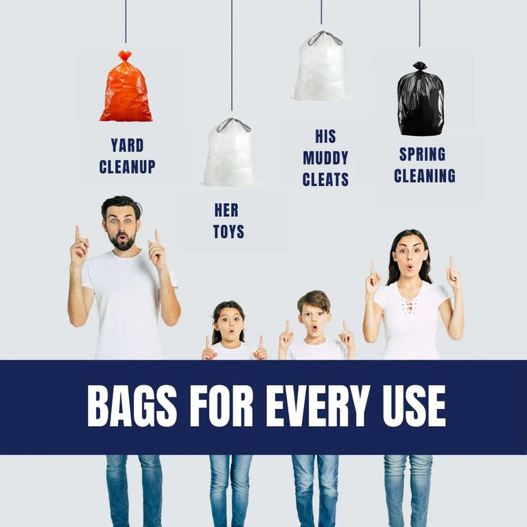 55-60 Gallon Trash Bags - Orange, 50 Bags - 1.2 Mil