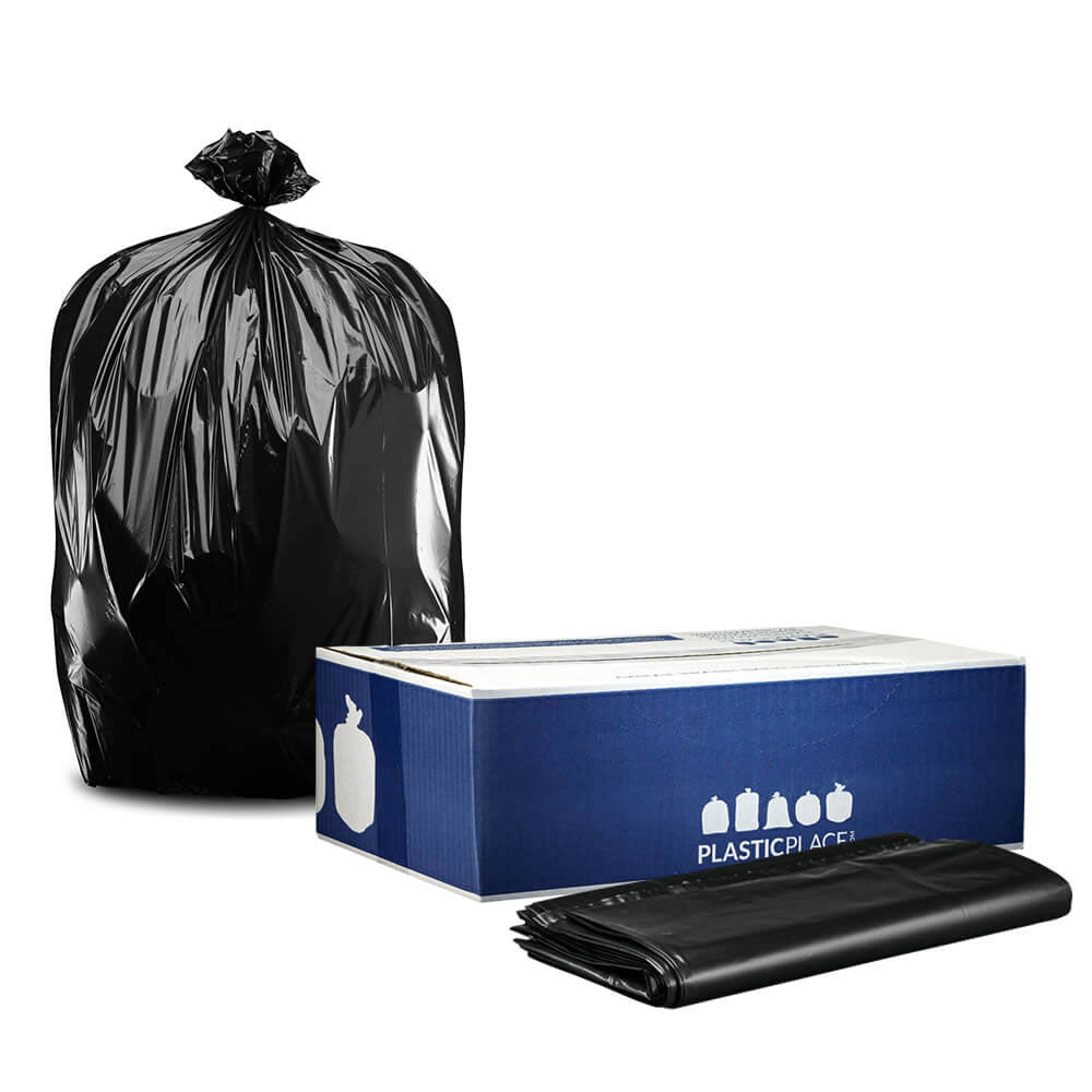 35 Gallon Trash Bags - Black, 100 Bags - 1.5 Mil