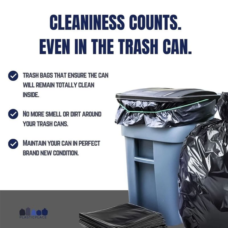 95-96 Gallon Trash Bags - Clear, 50 Bags - 2 Mil