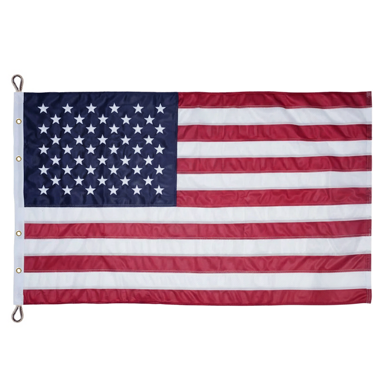 American flag with stars and stripes on a white background