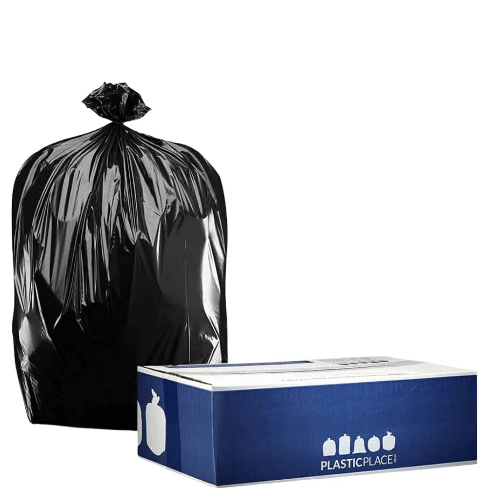 20-30 Gallon Trash Bags - Black, 100 Bags - 1.6 Mil
