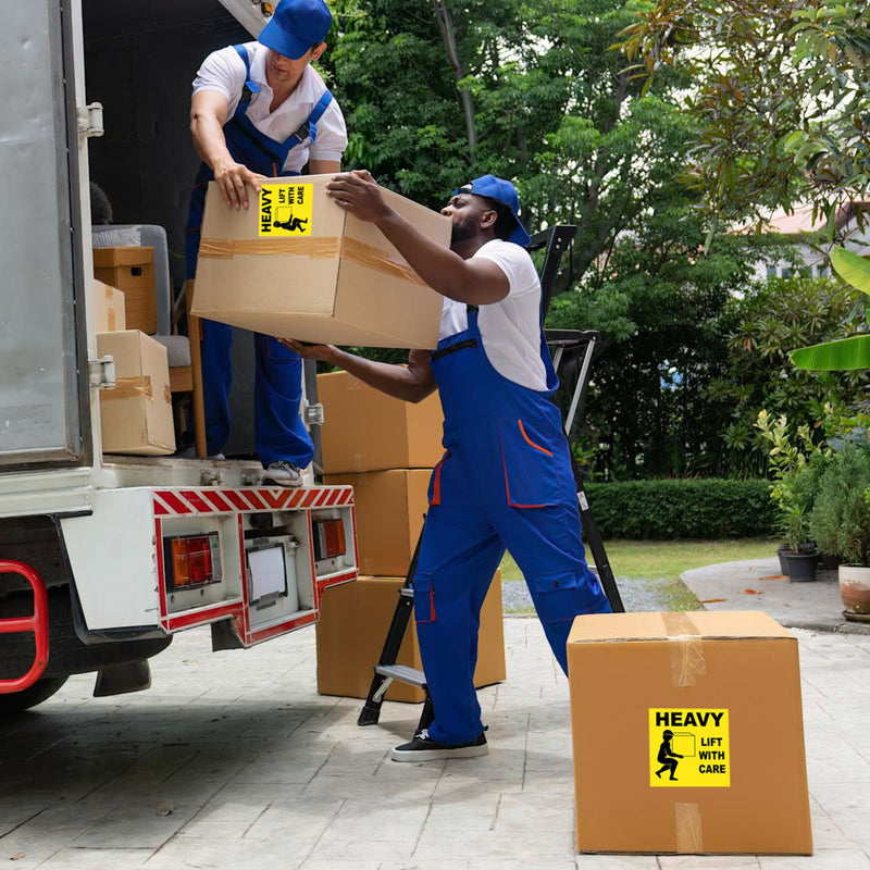 Heavy, Lift With Care, 4x4, Pressure Sensitive Paper, 500 per Roll, Shipping and Packing Labels