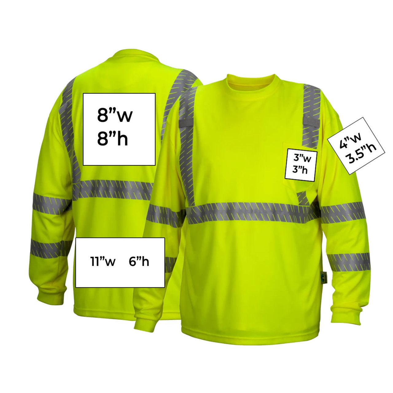 Custom Pyramex RLTS33 Type R Class 3 Hi-Vis Long Sleeve T-Shirt