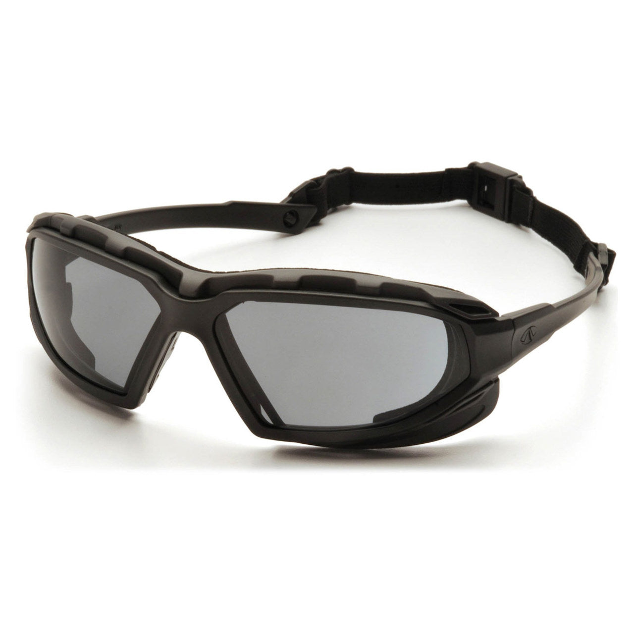 Pyramex Highlander Plus Foam Padded Sealed Safety Glasses, Black/Gray Frame