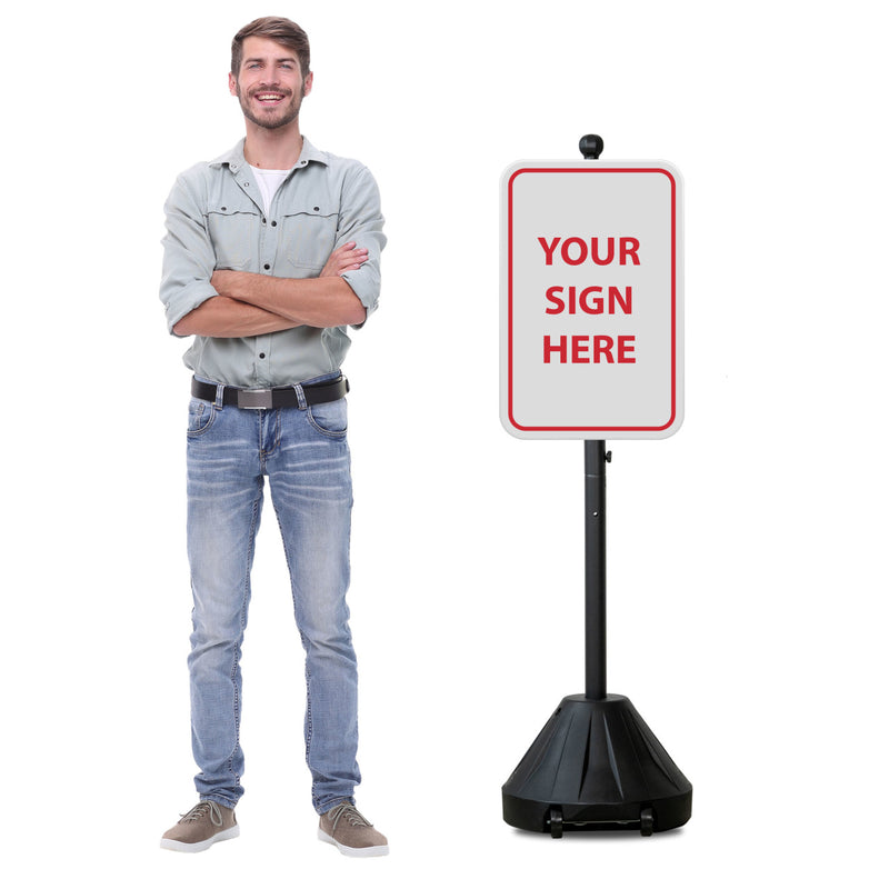 Rugged Blue Portable Sign Holder 60"