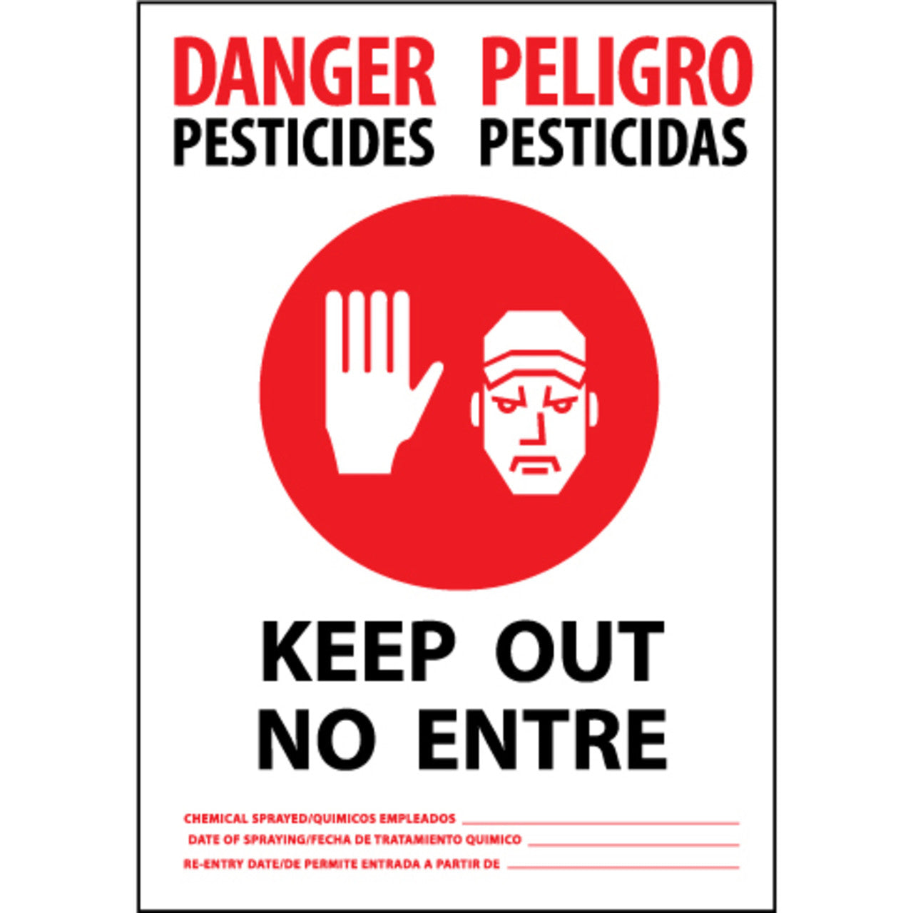 Danger, Pesticides Keep Out, Bilingual, 20x14 Sign