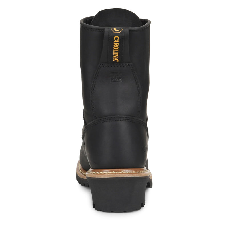 Carolina Men's Elm 8" Logger EH Soft Toe Work Boots, CA825, Black