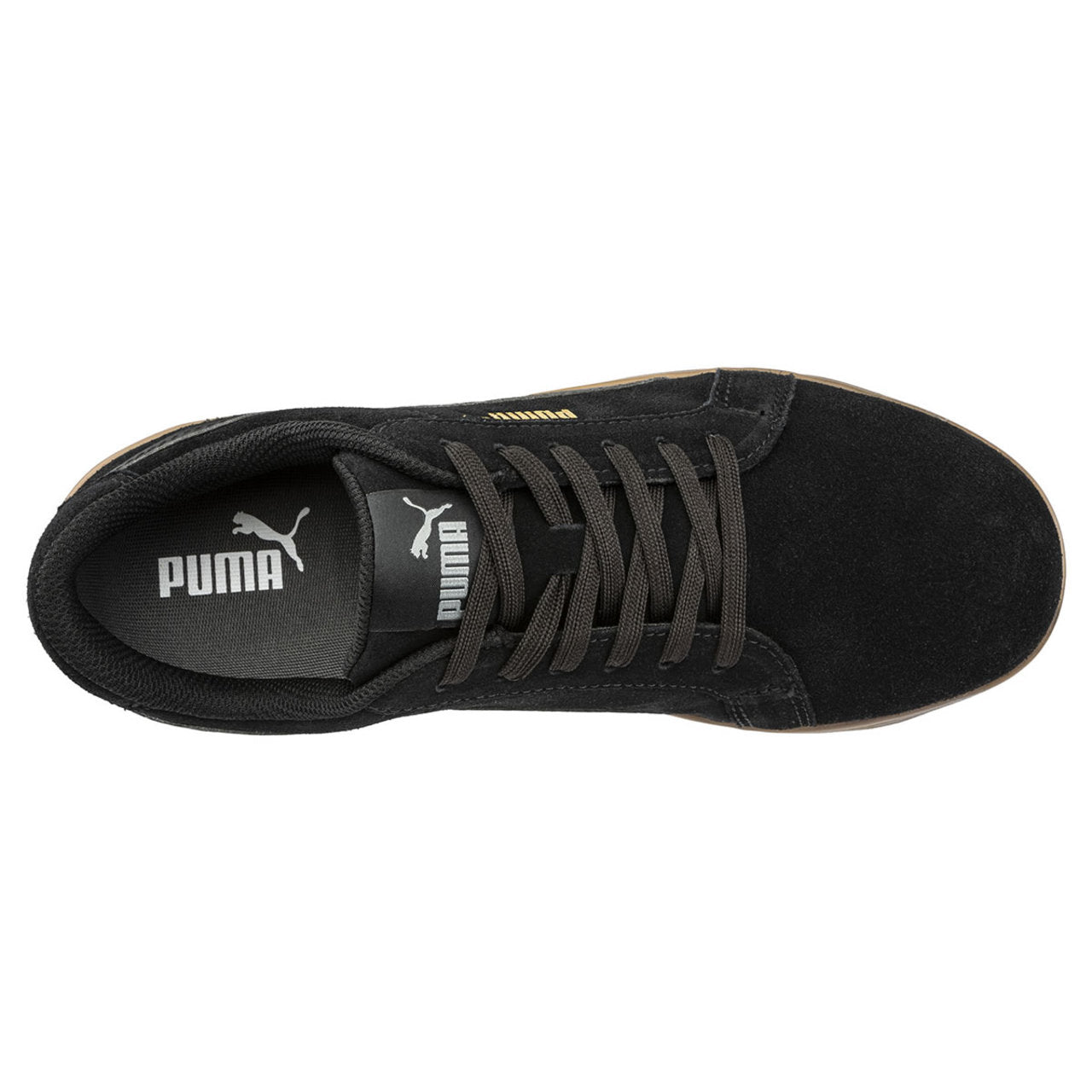 Puma Safety Women's Iconic Low EH Composite Toe Shoes, 640365, Black/Gum