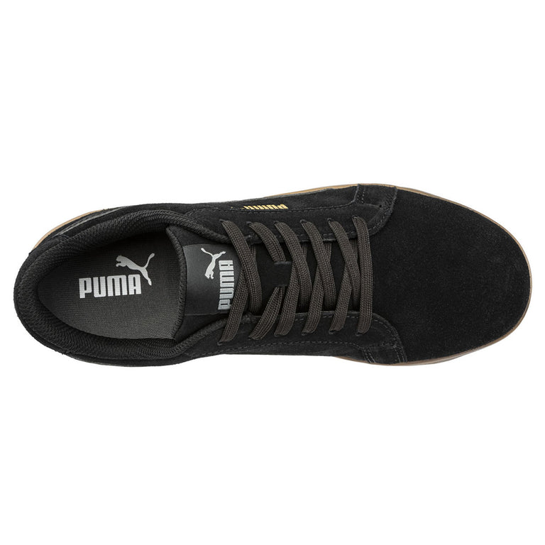 Puma Safety Women's Iconic Low EH Composite Toe Shoes, 640365, Black/Gum