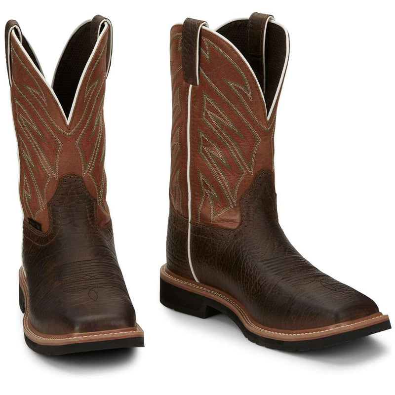 Justin Men's Electrician 11" EH Steel Toe Boots, SE4561, Brown