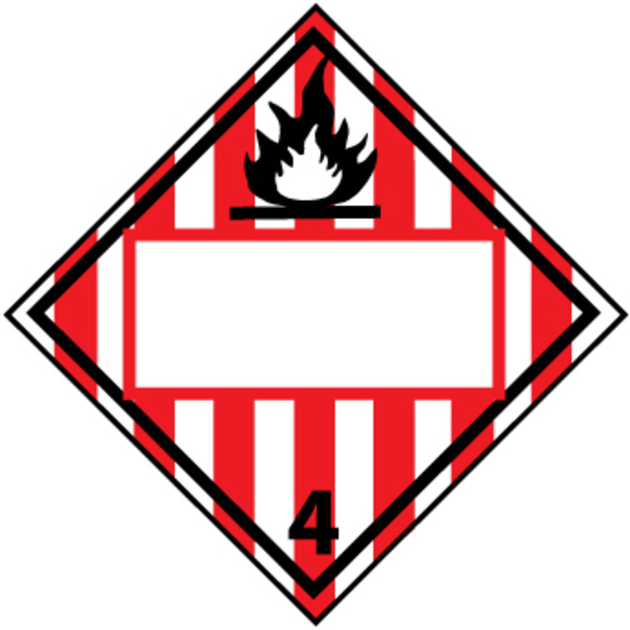 National Marker DL62BR Plastic DOT Placard, Blank Class 4 - Flammable Solid, 10 3/4in x 10 3/4in