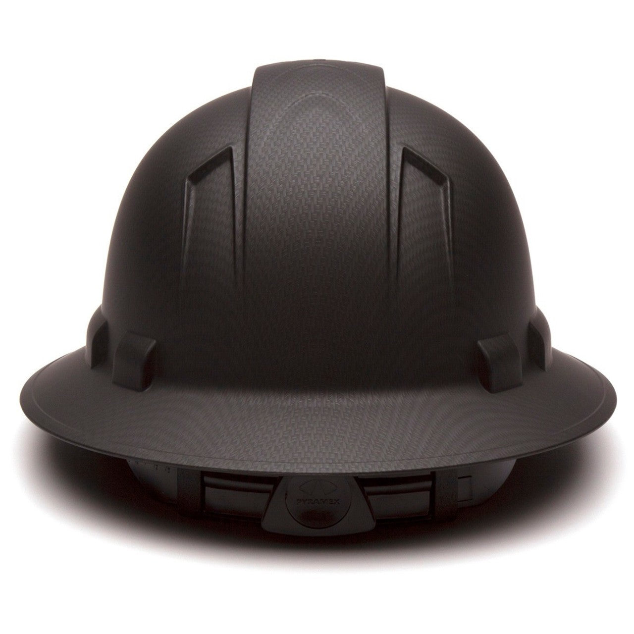 Pyramex Ridgeline Full Brim Hard Hat 4-Point Ratchet Suspension, HP54117, Black Graphite