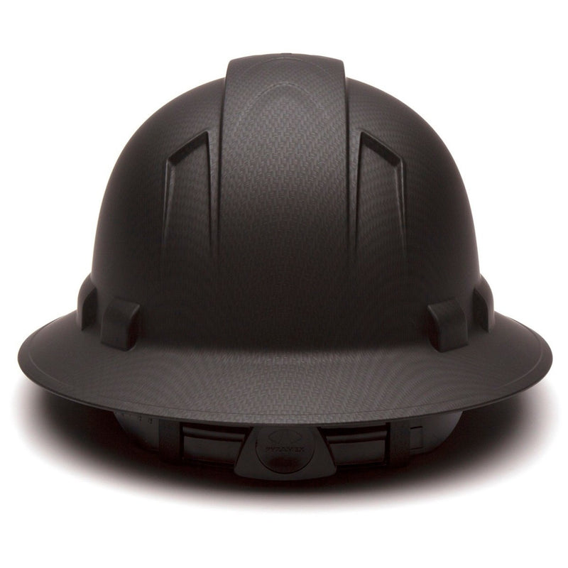 Pyramex Ridgeline Full Brim Hard Hat 4-Point Ratchet Suspension, HP54117, Black Graphite