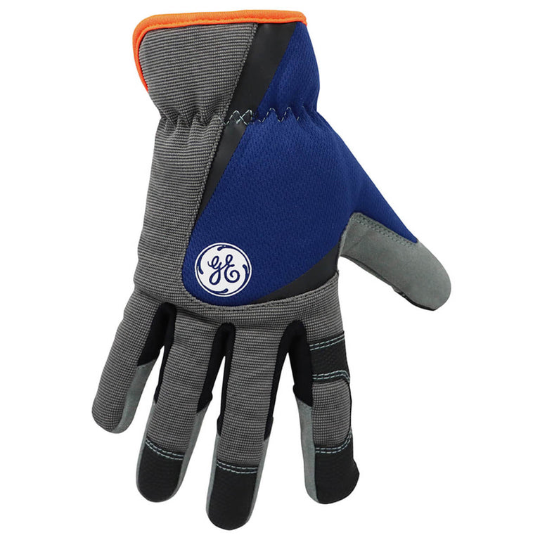 General Electric GG410 Pro Mechanics Gloves, Gray/Blue