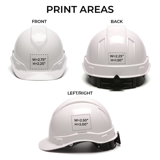 Custom Pyramex Ridgeline HD Glossy Cap Style Hard Hat 4-Point Ratchet Suspension