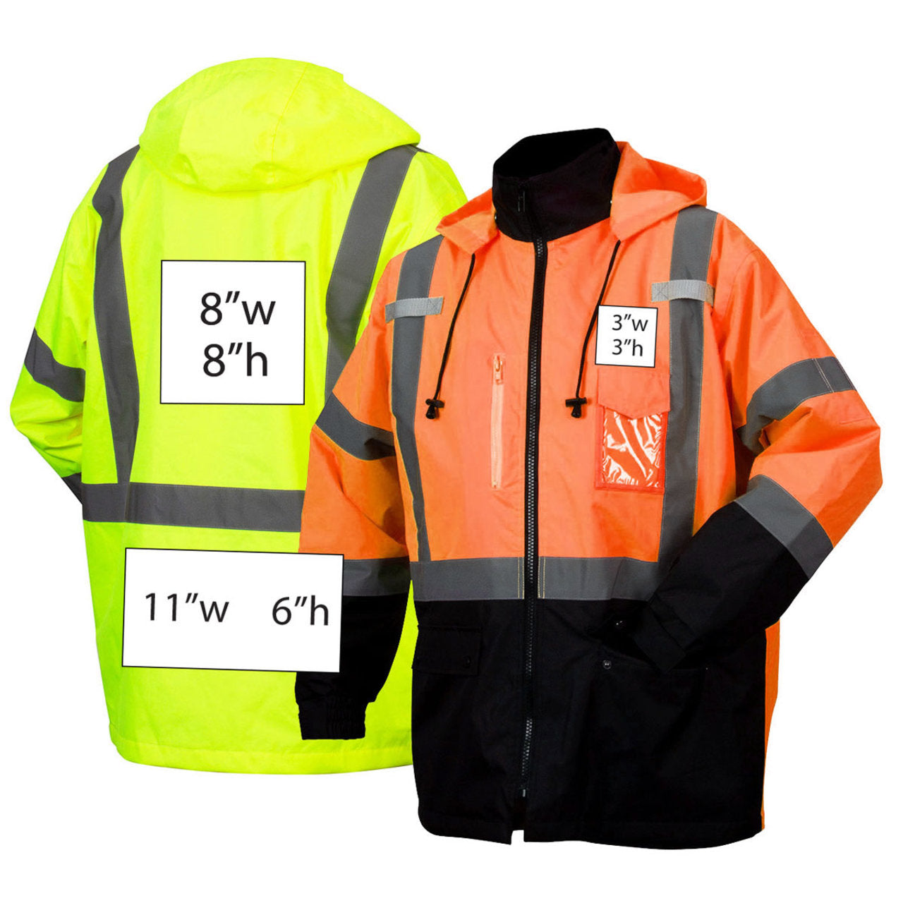 Custom Pyramex RP31 Type R Class 3 Hi-Vis Waterproof Fleece Lined Parka