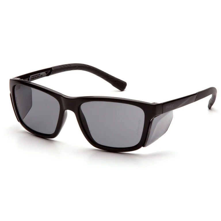 Pyramex Conaire Safety Glasses with Side Shields, Black Frame