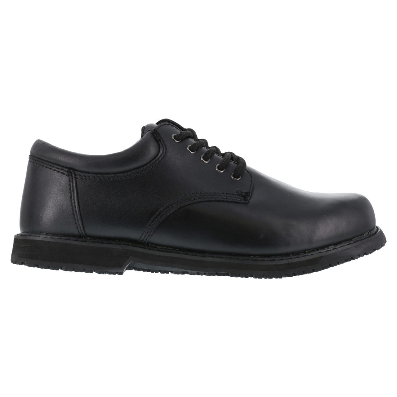 Grabbers Men's Slip Resistant Black Plain Toe Oxford, G1120