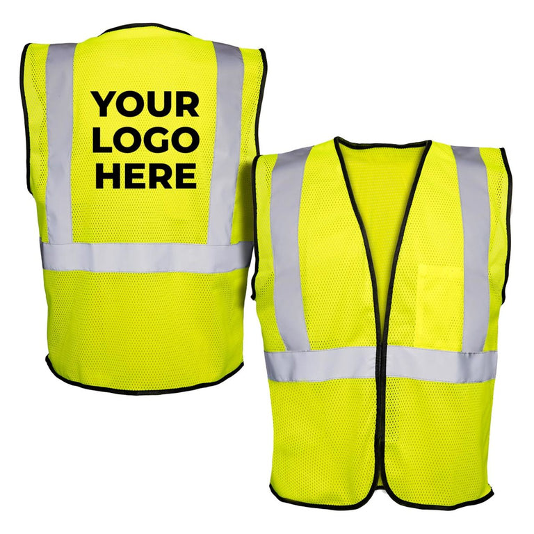 Custom Rugged Blue Type R Class 2 Hi-Vis Economy Mesh Safety Vest