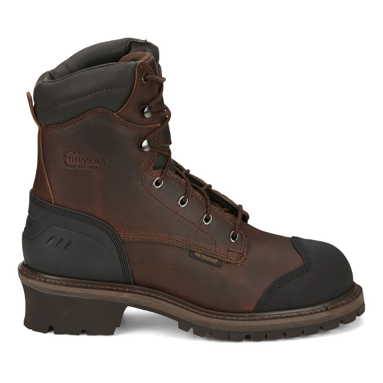 Chippewa Men's Aldarion 8" Logger Waterproof Insulated EH Composite Toe Boots, 55053, Brown
