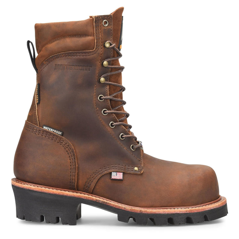 Matterhorn Men's 9" Logger Waterproof Insulated EH Composite Toe Boots, Made in USA, MT2580, Brown
