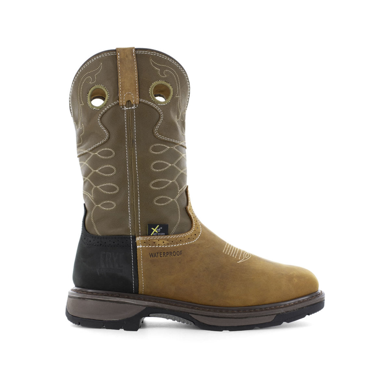 Frye The Safety-Crafted 10" Western Waterproof EH Met-Guard Steel Toe Work Boots, FR40104