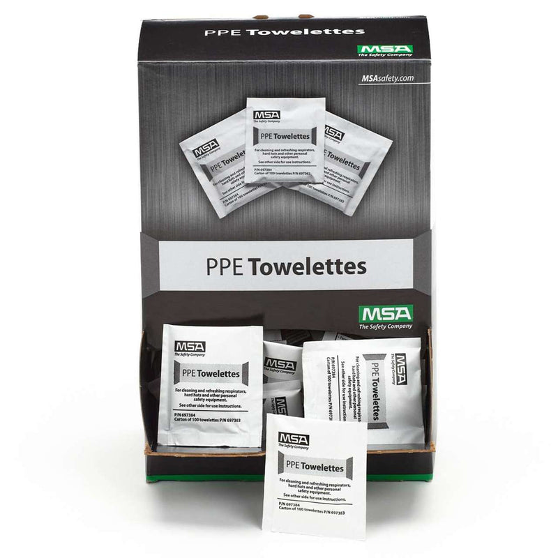 MSA PPE Alcohol Cleaning Wipes, Box of 100 (697383)