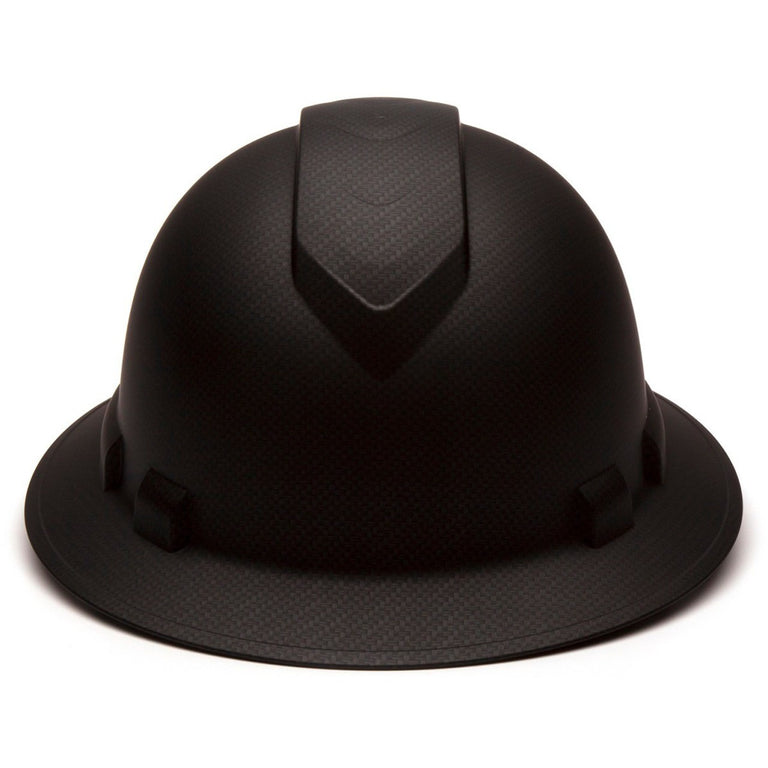 Pyramex Ridgeline Full Brim Hard Hat 4-Point Ratchet Suspension, HP54117, Black Graphite