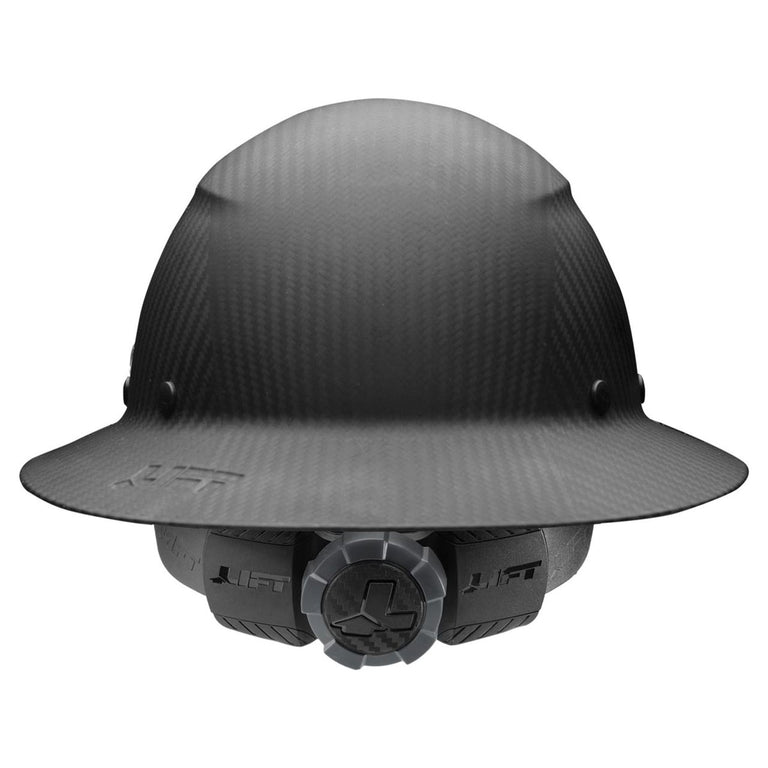 LIFT DAX Matte Black Carbon Fiber Full Brim Hard Hat