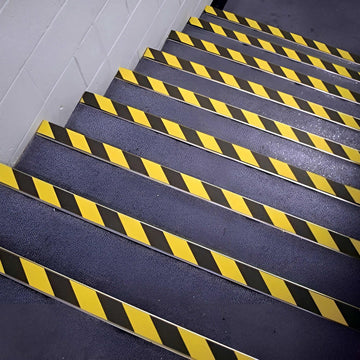 Vinyl Safety Marking Tape, Black/Yellow, 2 in x 108 ft