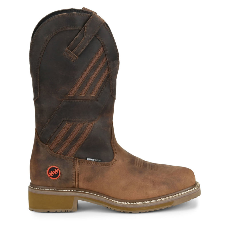 Double-H Boots Men's Kelton 13" Roper Waterproof Composite Toe Boots, DH5354, Brown