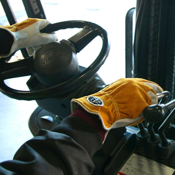Black Stallion 97k Leather Palm Driver Gloves, Brown/Natural