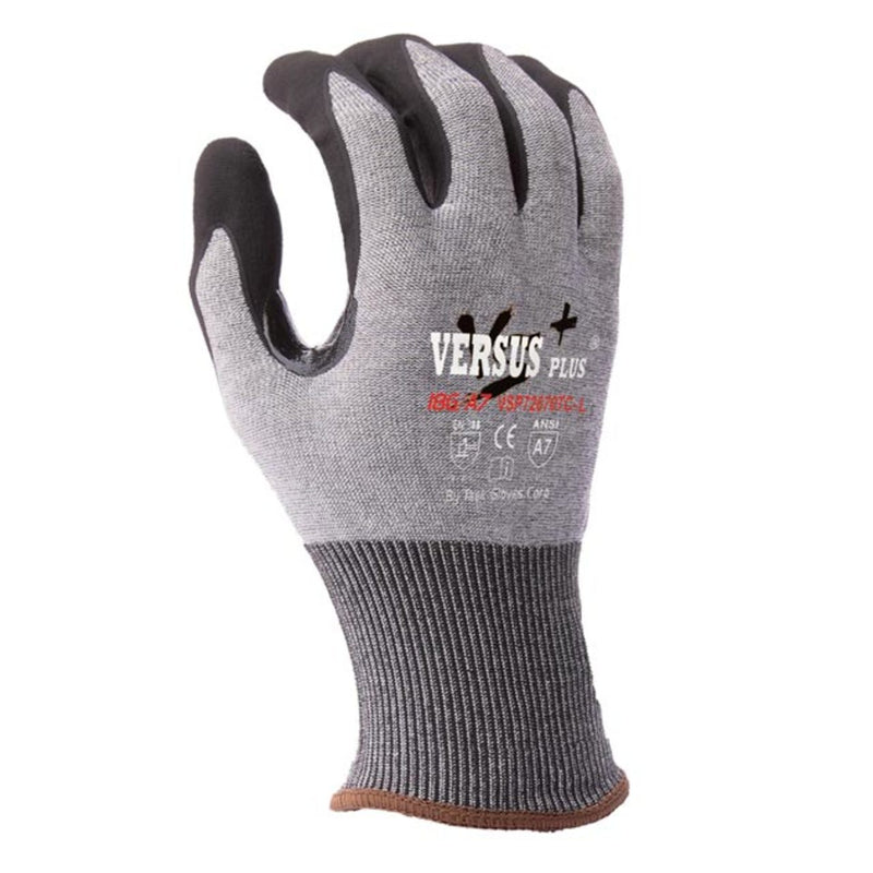TASK Versus Plus 18G ANSI A7 Cut Resistant Micro-Foam Nitrile Coated Gloves, Gray - VSP72670TC