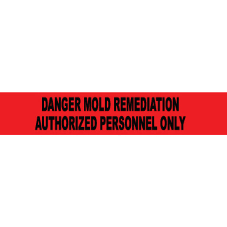 Danger Mold Remediation Authorized Personnel Only, 2 mil, 2 in x 1000 ft', Barricade Tape