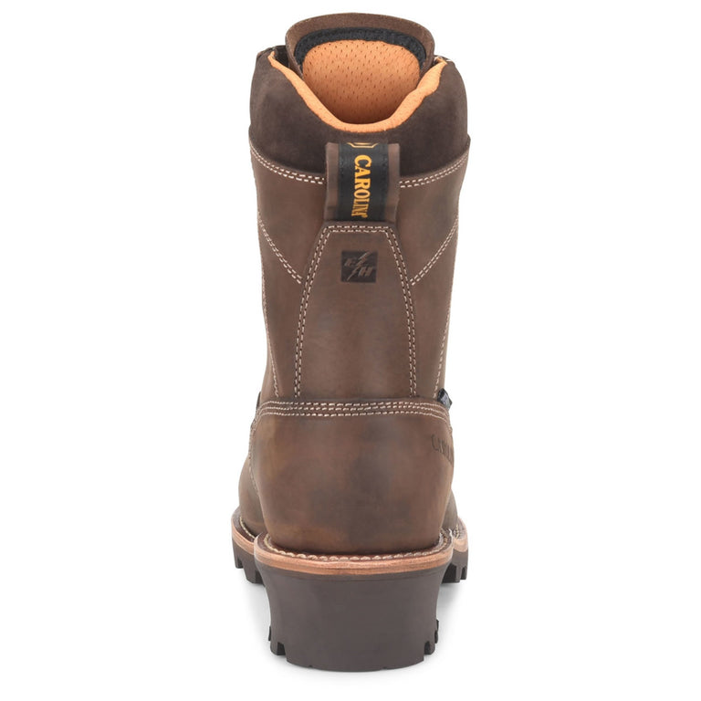 Carolina Men's Birch 8" Logger Waterproof EH Steel Toe Boots, CA7522, Brown